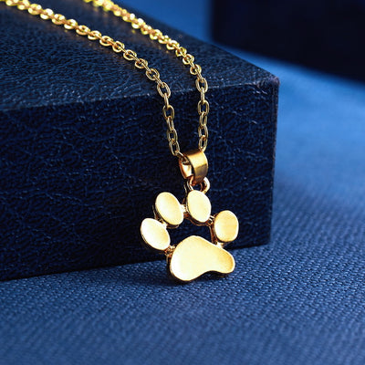 Cute Animal Paw Print Alloy Pendant Necklace