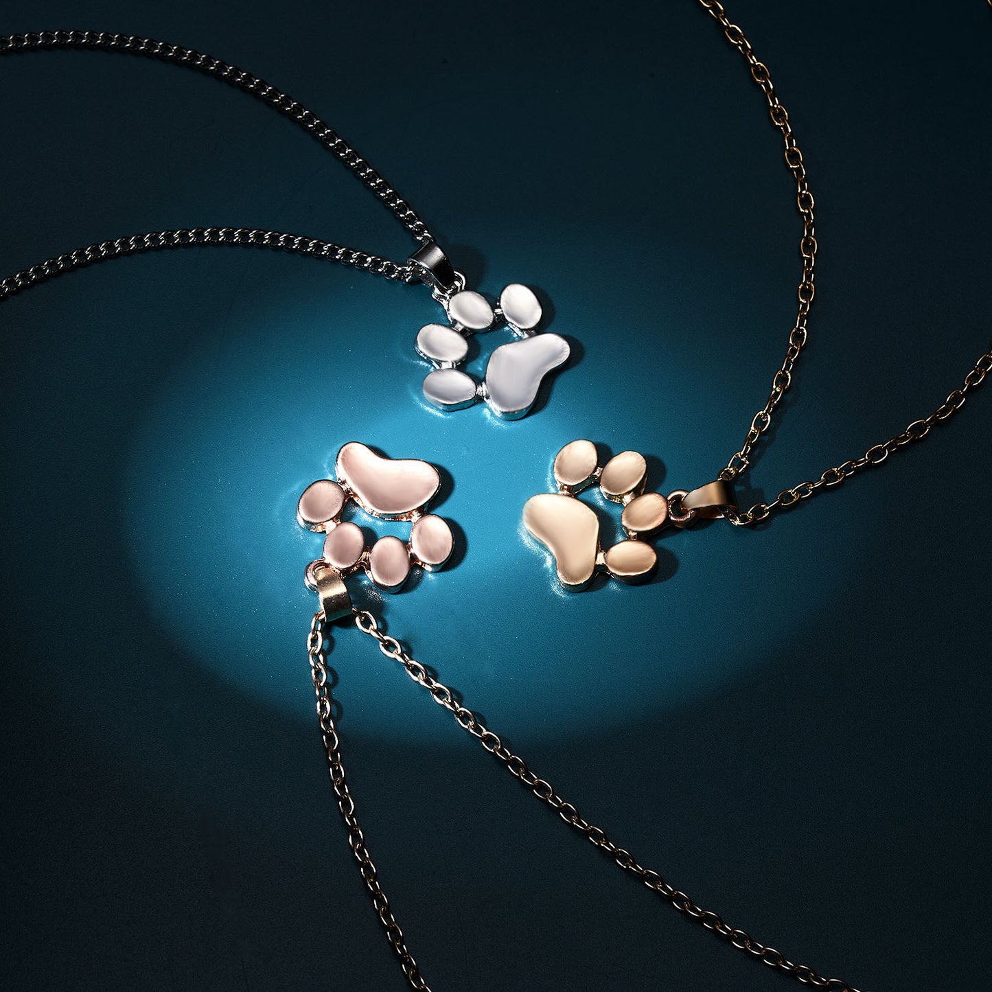 Cute Animal Paw Print Alloy Pendant Necklace