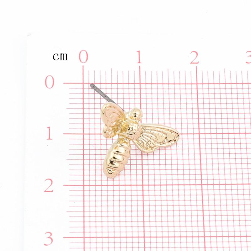 Cute Little Bee Gold and Silver Stud Earrings - Unique and Charming Design