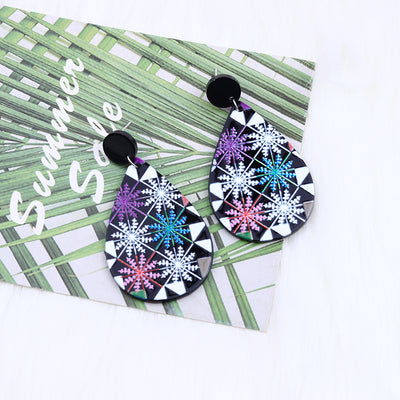 Acrylic Water Droplet and Star Mask Drop Earrings for Women