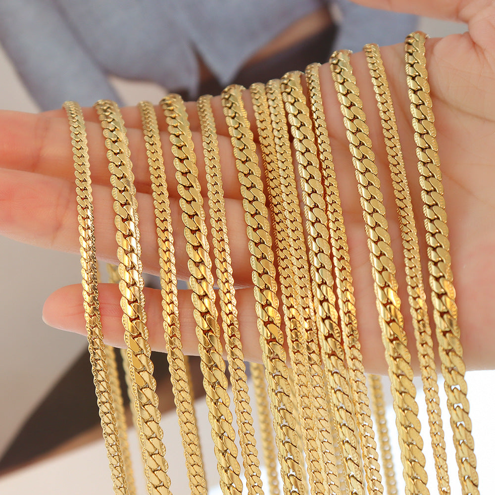 Double Layer Choker Necklace Titanium Steel 18K Gold Plated
