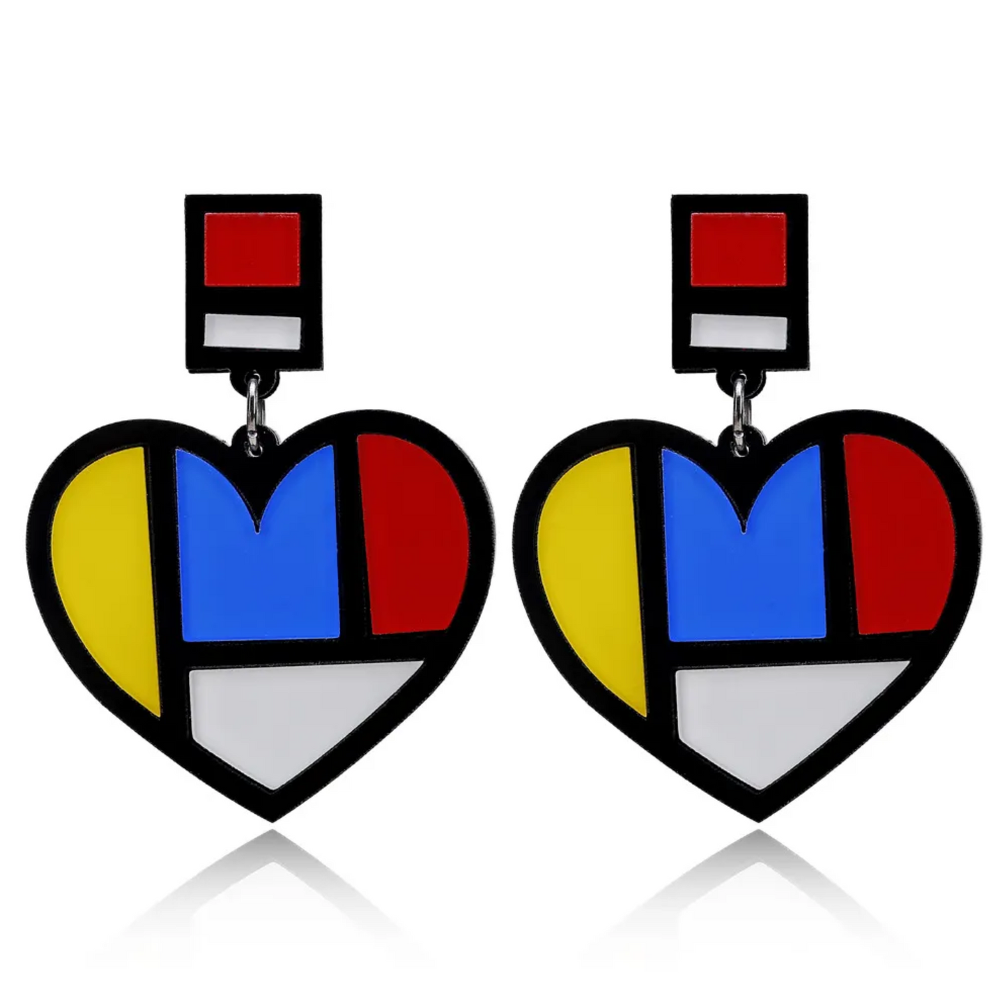 Acrylic Heart-shaped Colorful Statement Earrings