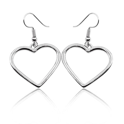 Hollow Heart Drop Earrings for Women - Fashionable Love Design Jewelry