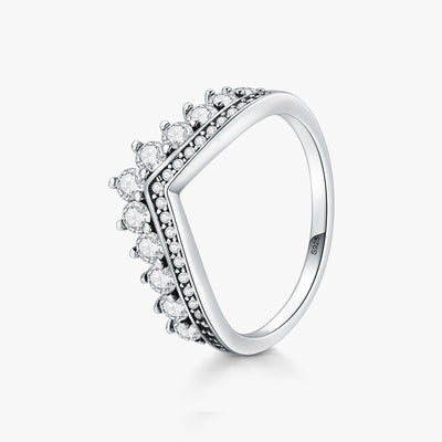 Elegant Geometric Arrow Zircon Inlay Sterling Silver Ring