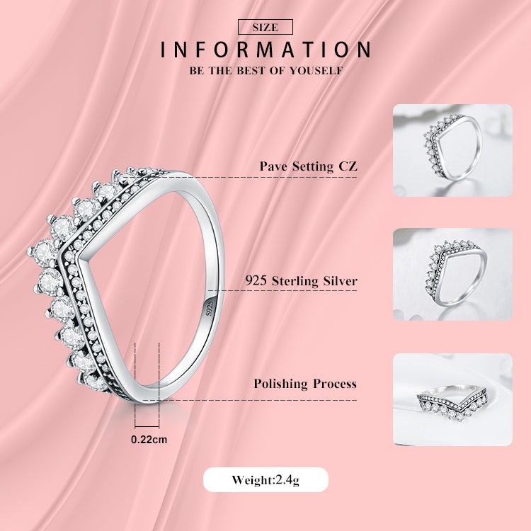 Elegant Geometric Arrow Zircon Inlay Sterling Silver Ring