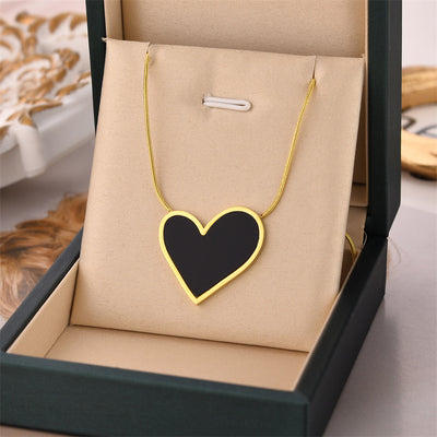 Elegant Heart Shape Titanium Steel Shell Necklace for Women