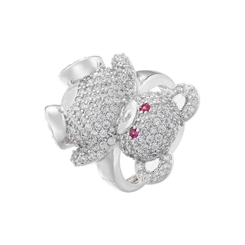 Elegant Luxurious Snake Butterfly Zircon 18K Gold Plated Adjustable Open Rings