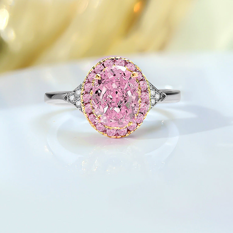 Elegant Geometric High Carbon Diamond Open Ring in 925 Silver