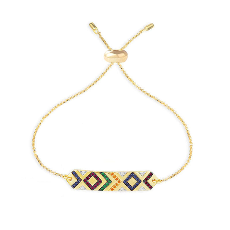Ethnic Tribal Multicolor Gemstone Evil Eye Couple Bracelet