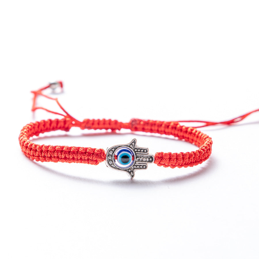 Ethnic Evil Eye Palm Cotton Thread Braided Unisex Bracelet