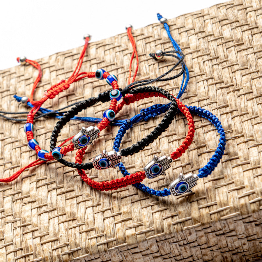 Ethnic Evil Eye Palm Cotton Thread Braided Unisex Bracelet