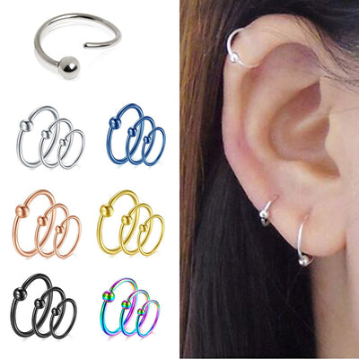 Ethnic Flower Stainless Steel Stud and Hoop Piercing Jewelry