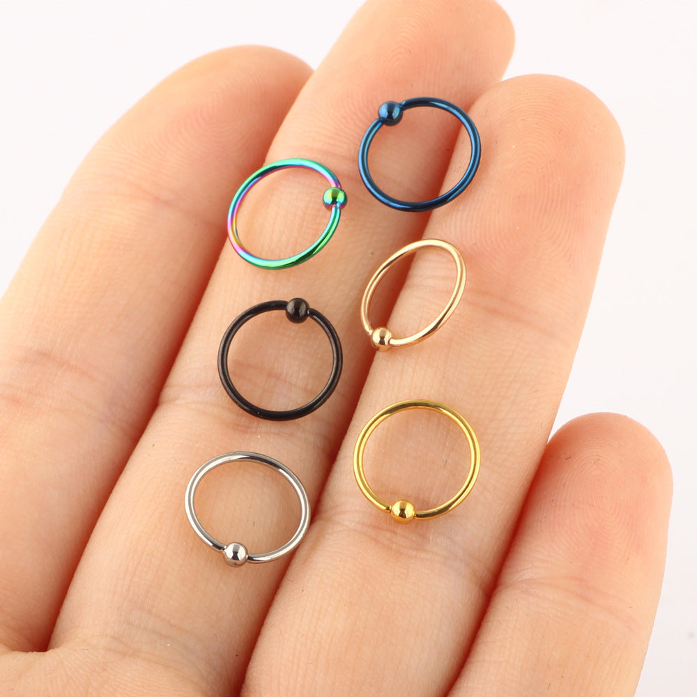 Ethnic Flower Stainless Steel Stud and Hoop Piercing Jewelry