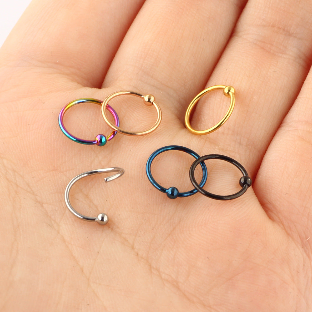 Ethnic Flower Stainless Steel Stud and Hoop Piercing Jewelry