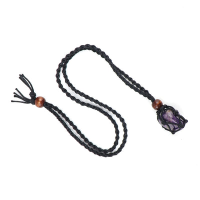 Ethnic Geometric Crystal Natural Stone Adjustable Pendant Necklace