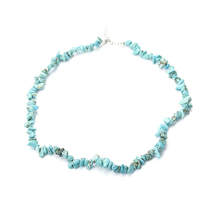 Ethnic Geometric Resin Beaded Natural Stone Necklace Multicolor Handmade Design