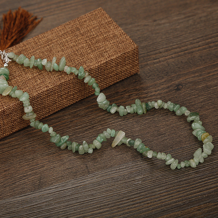 Ethnic Geometric Resin Beaded Natural Stone Necklace Multicolor Handmade Design