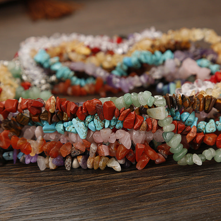Ethnic Geometric Resin Beaded Natural Stone Necklace Multicolor Handmade Design