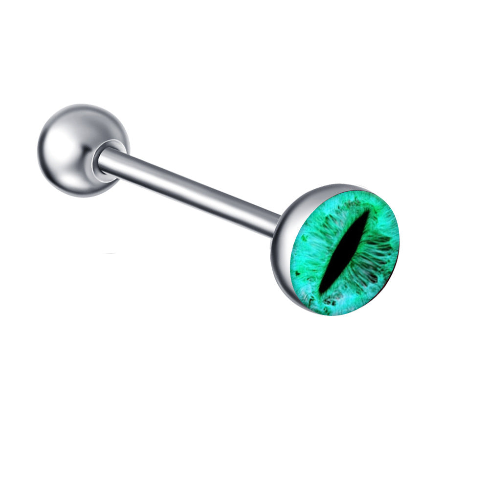 Ethnic Insect Design Stainless Steel Enamel Tongue Barbell
