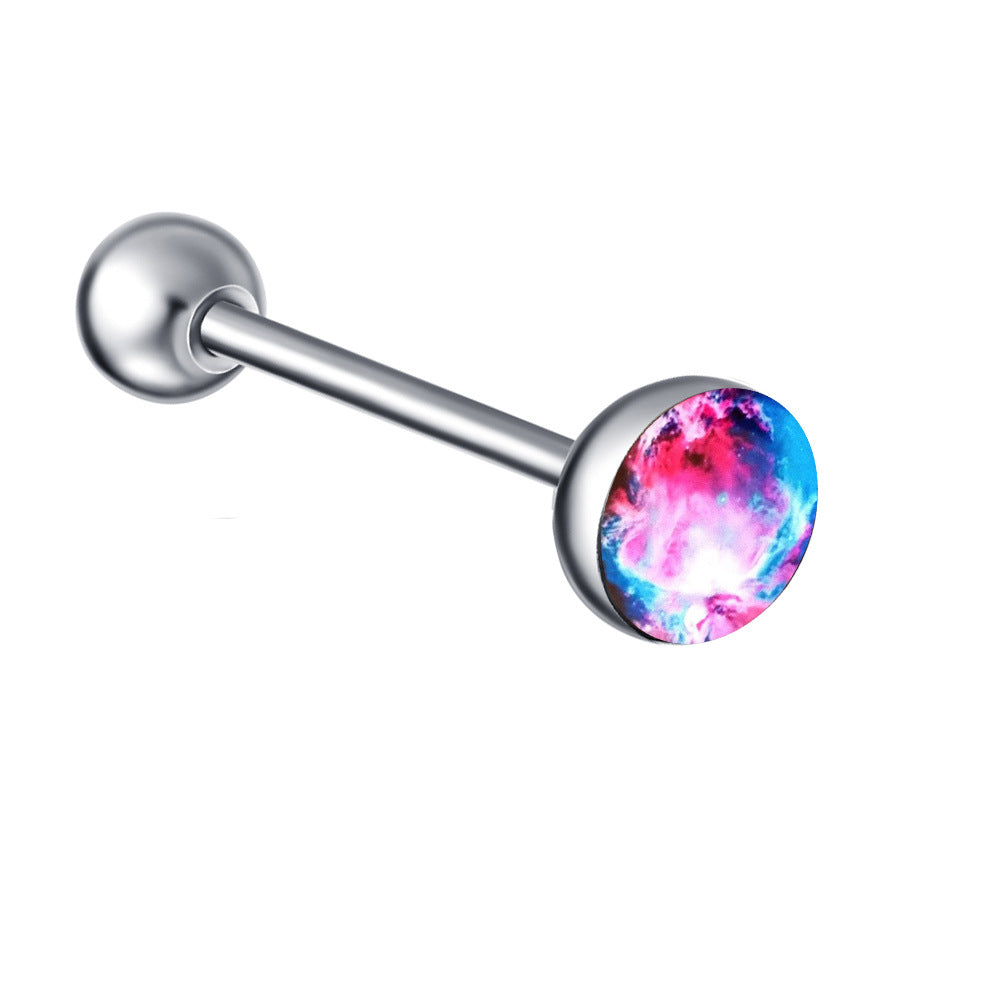 Ethnic Insect Design Stainless Steel Enamel Tongue Barbell