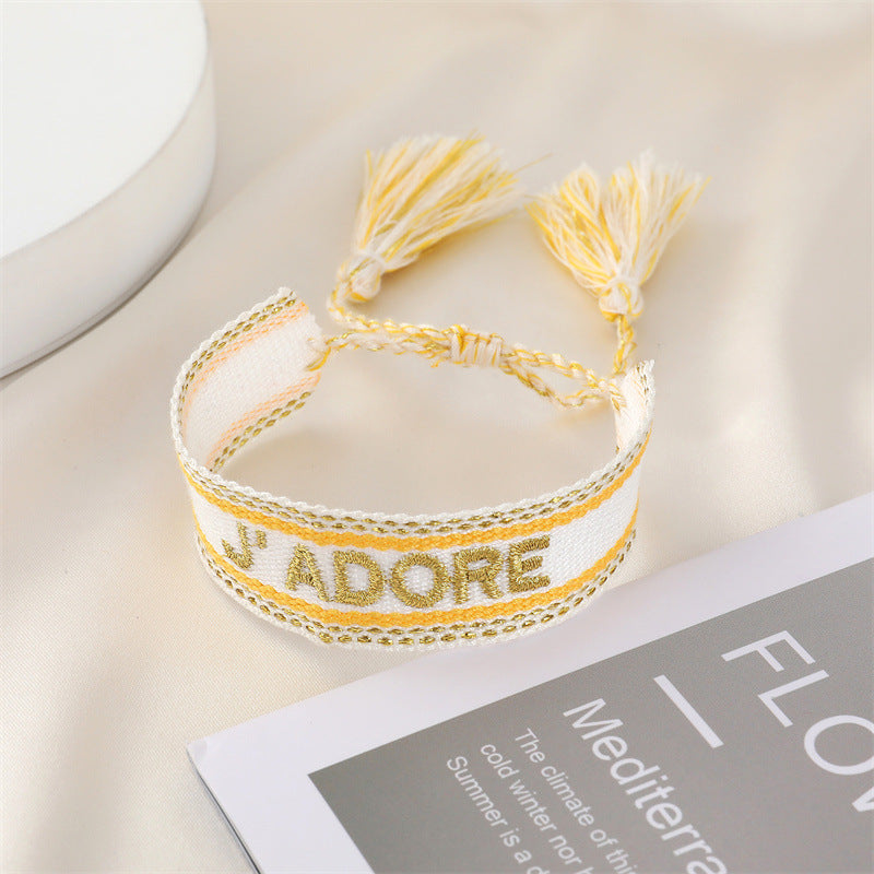 Ethnic Trend Handwoven Embroidery Tassel Bracelet