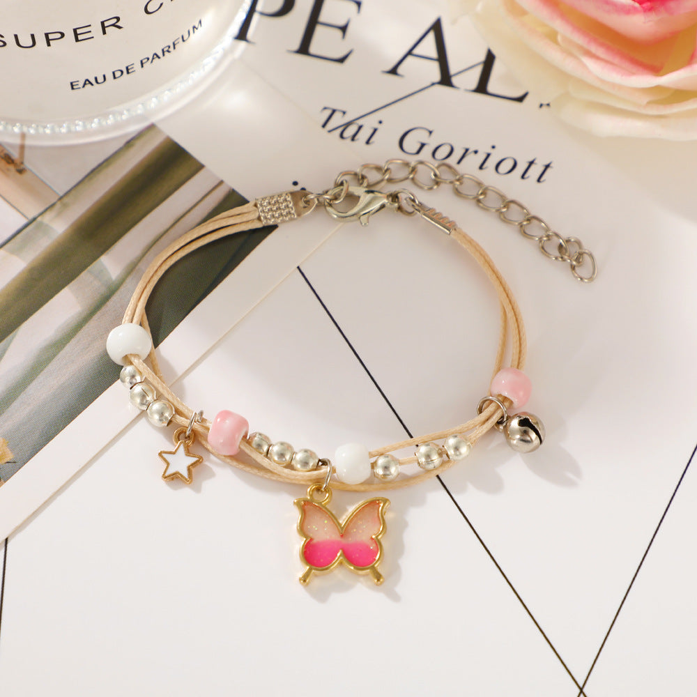 Ethnic Ceramic Beads Ice Cream Charm Bracelet