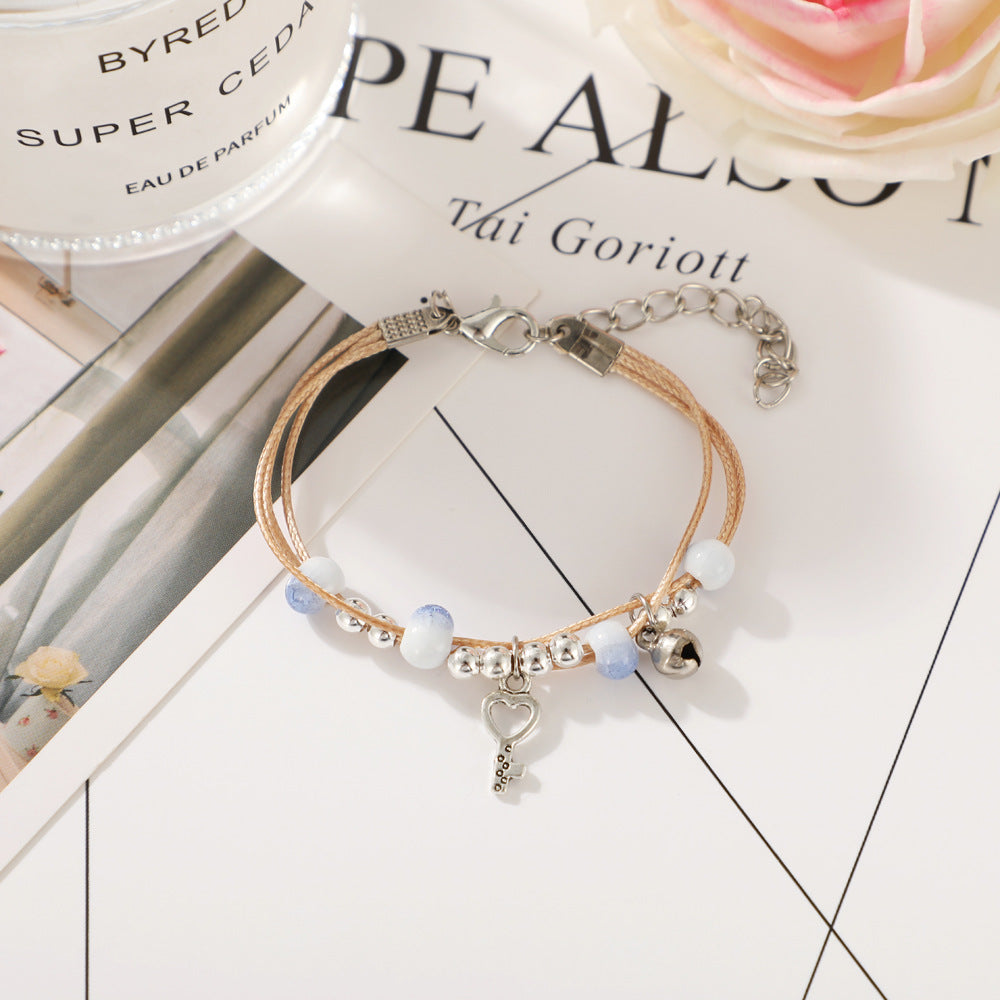Ethnic Ceramic Beads Ice Cream Charm Bracelet