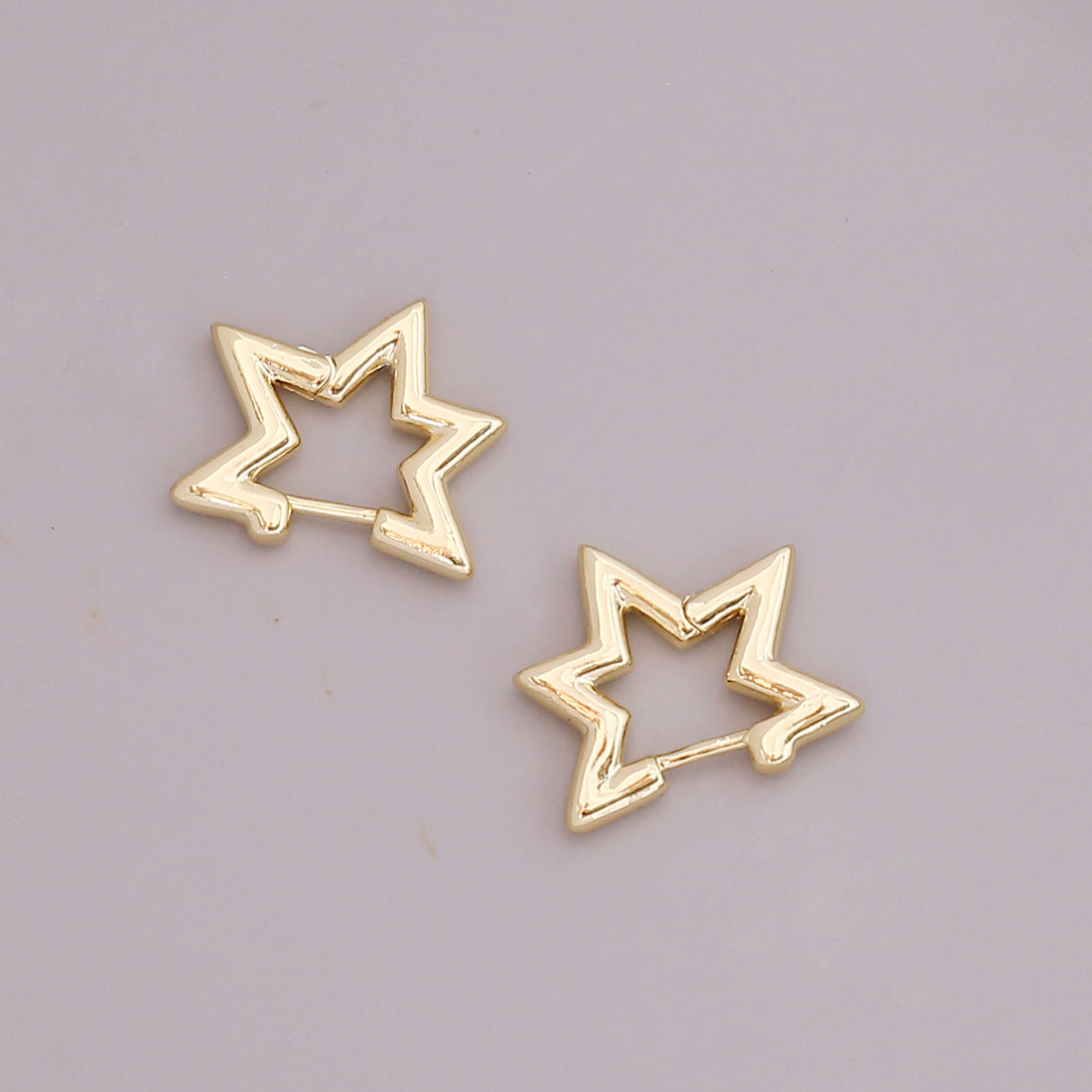 Geometric 18K Gold Gothic Stud Earrings for Nightclub