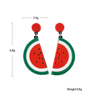 European American Acrylic Ice Cream Lemon Strawberry Cartoon Earrings