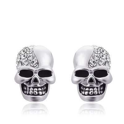 European American Fashion Metal Skull Earrings with Tibetan Silver Beads for DIY Jewelry