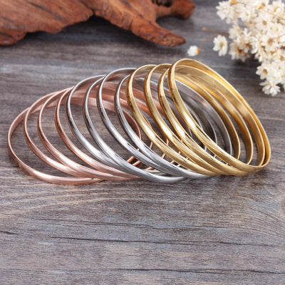 European Fashion Multicolor Round Titanium Steel Women's Bangle Bracelet