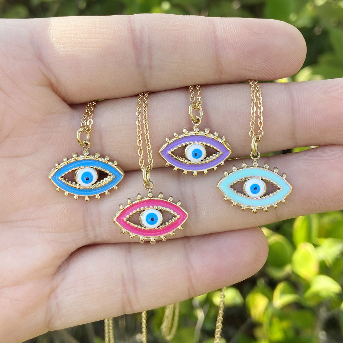 European Devil's Eye Stainless Steel Pendant Necklace