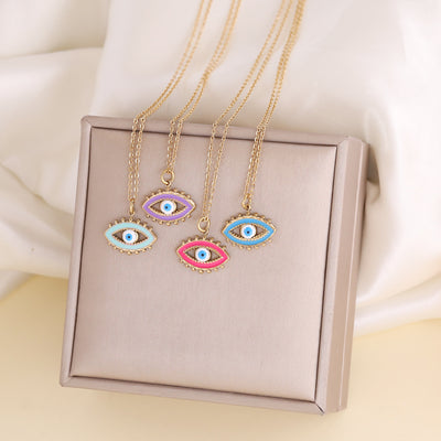 European Devil's Eye Stainless Steel Pendant Necklace