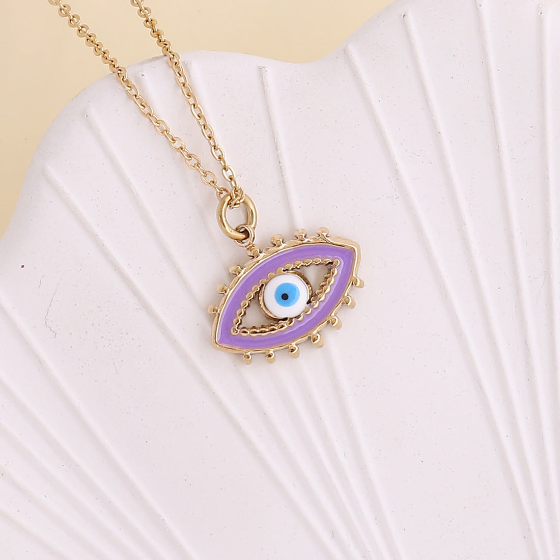 European Devil's Eye Stainless Steel Pendant Necklace