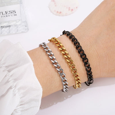 European American Fashion Cross Stainless Steel Chain Bracelet for Men and Women Jewelry