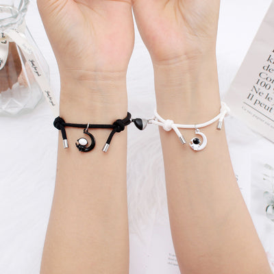 European Love Magnet Astronaut Couple Bracelet Set