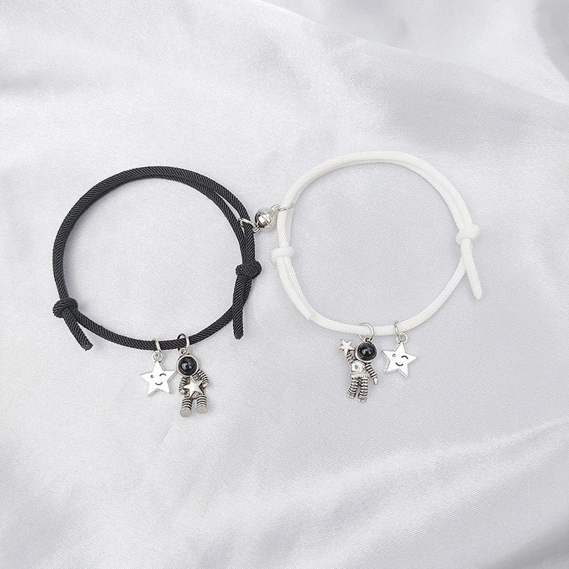 Magnetic Spaceman Couple Bracelet Set - European and American Style