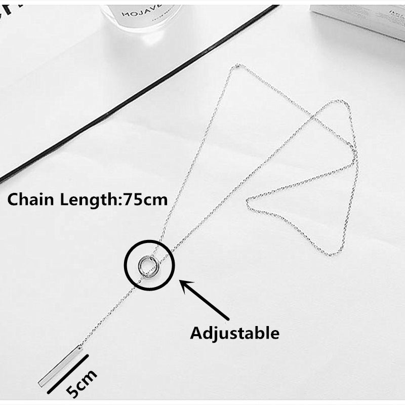European Simple Long Tassel Circle Necklace for Women