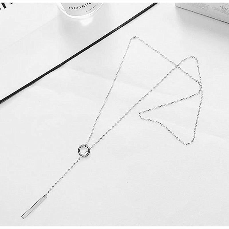 European Simple Long Tassel Circle Necklace for Women