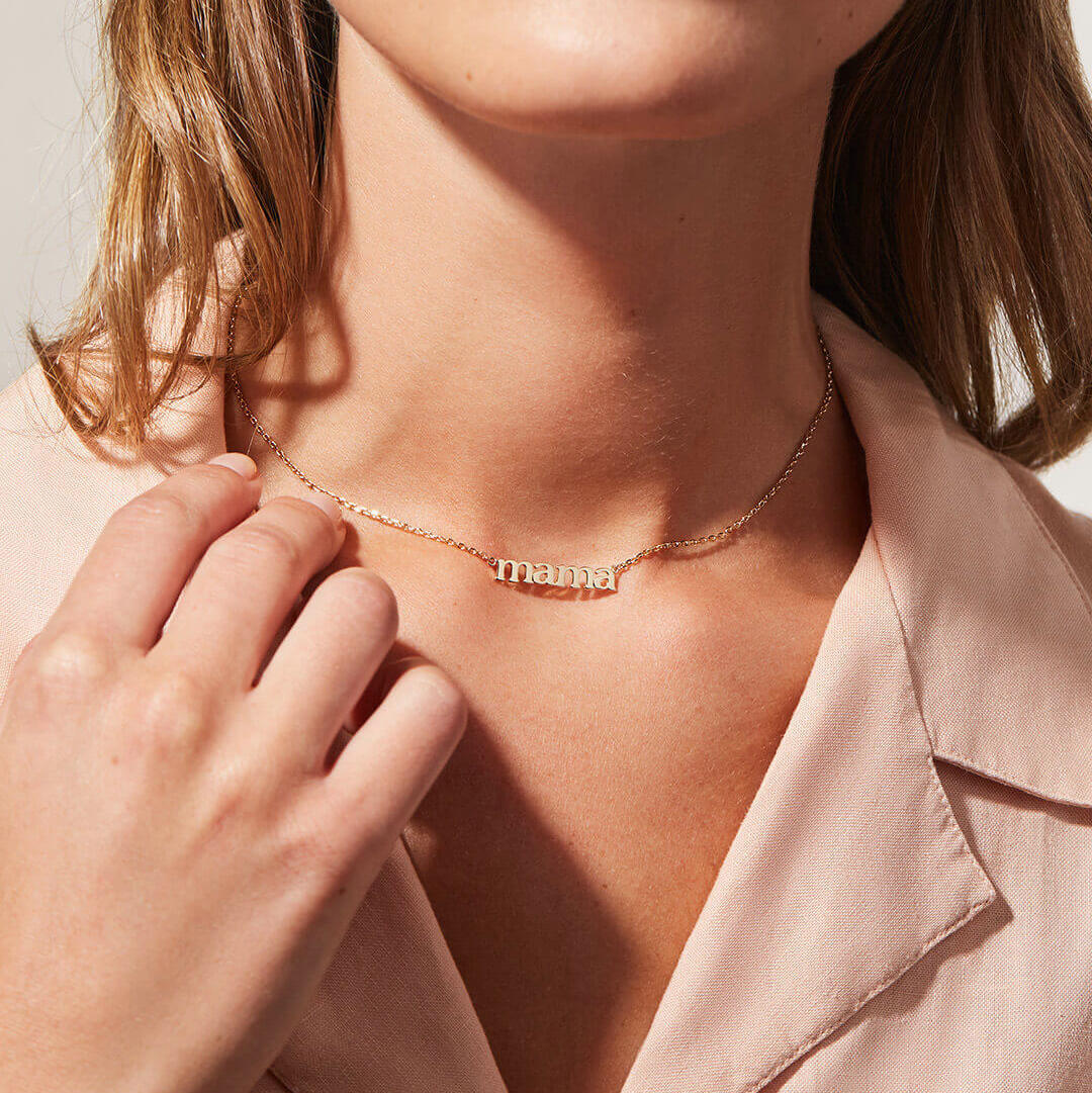European And American Stainless Steel Electroplated Letter Pendant Same Paragraph 18K Gold Stainless Steel Necklace For Women