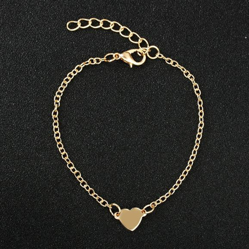 European American Fashion Heart Shaped Love Bracelet - Metal Peach Heart Design for Women