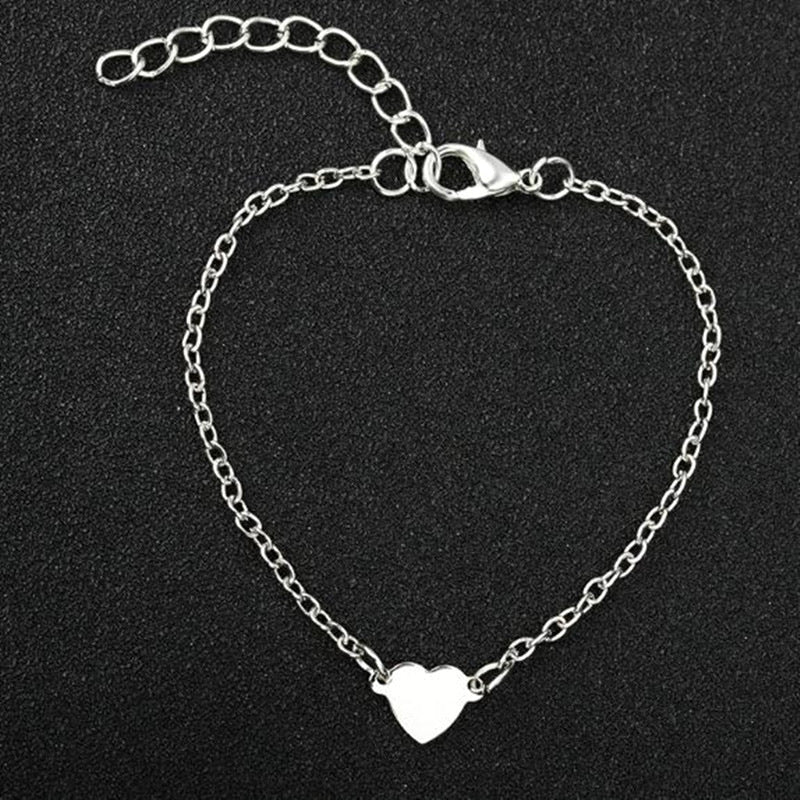 European American Fashion Heart Shaped Love Bracelet - Metal Peach Heart Design for Women