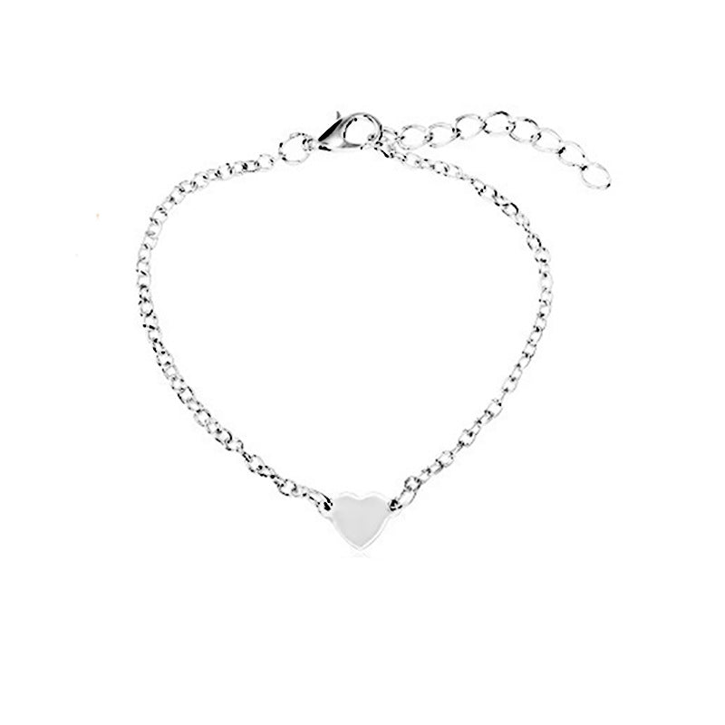 European American Fashion Heart Shaped Love Bracelet - Metal Peach Heart Design for Women