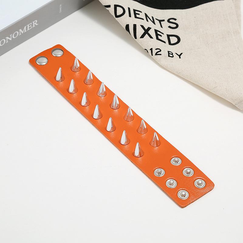 Exaggerated Men's Punk Multi-Layer Studded Faux Leather Bracelet