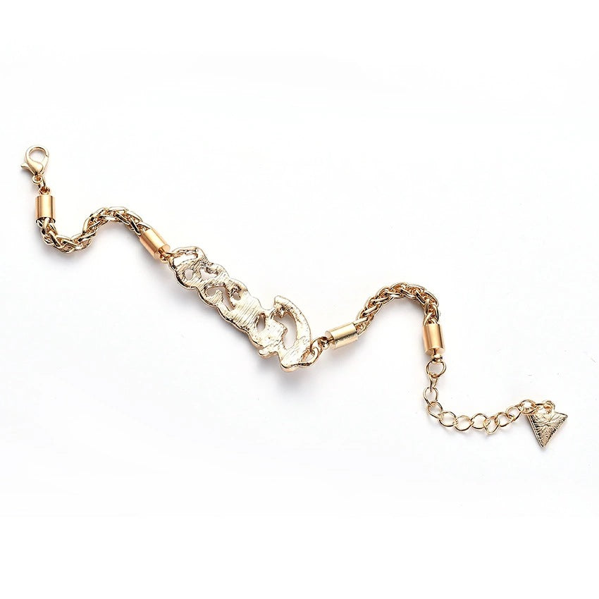 European American Trendy Alloy Diamond Letter Bracelet