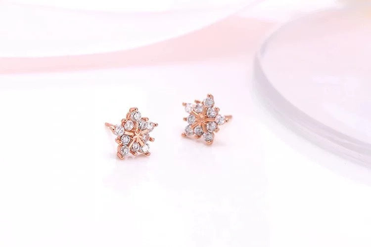 Fairy Flower Alloy Tassel Drop Earrings with Acrylic Studs for Women