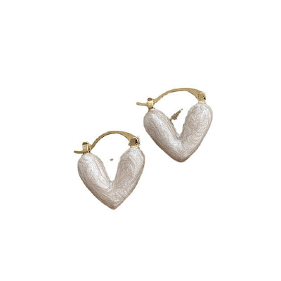 Fairy Heart Alloy Earrings - Candy Color Enamel Design
