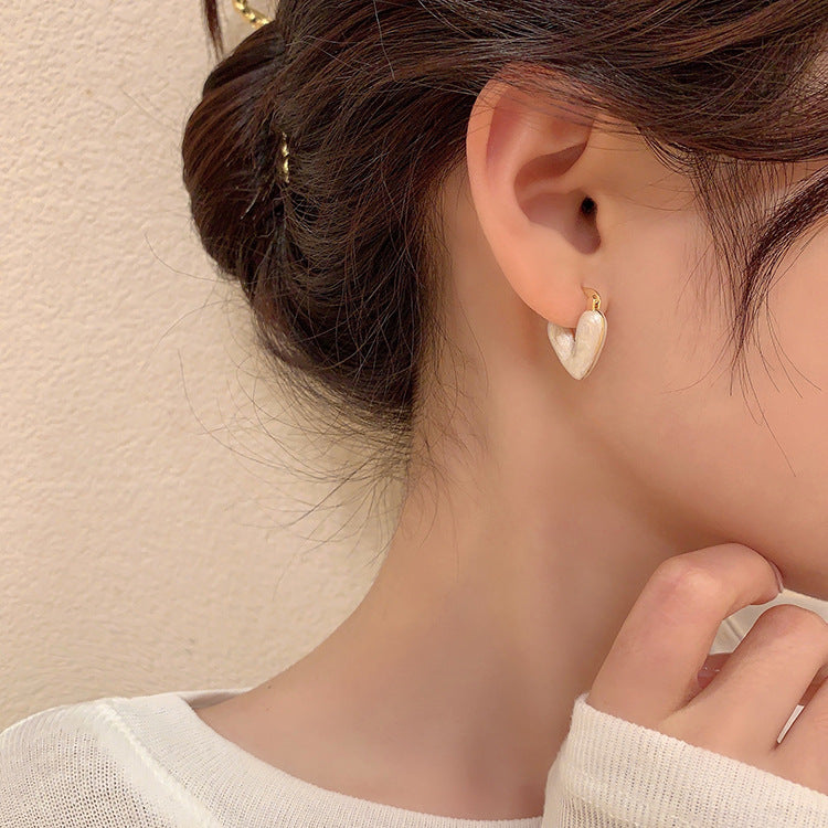 Fairy Heart Alloy Earrings - Candy Color Enamel Design
