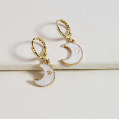 Fashion Stars and Moon Earth Alloy Earrings - Simple and Versatile Design