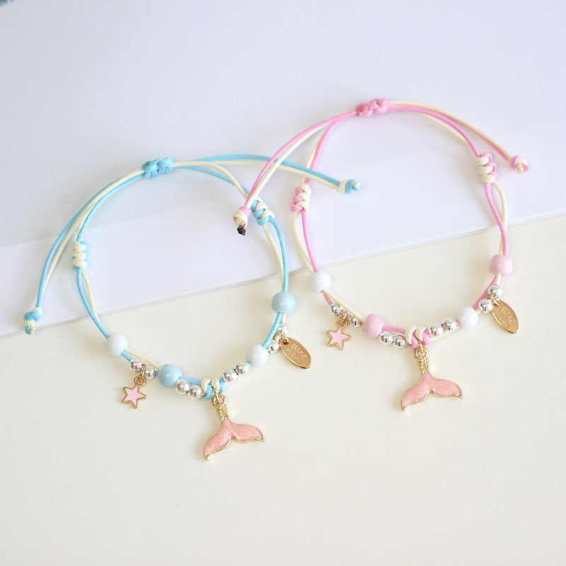 Fashion Animal Alloy Beaded Enamel Rabbit Bracelet for Women and Couples